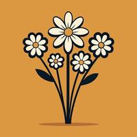 flowers design over yellow background illustration design. vector
