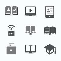Learning symbol collection graphic. Education and technology icons. vector
