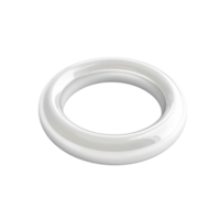 White Circular Rubber Gasket with a Clean and Simple Design. Isolated on a Transparent Background png