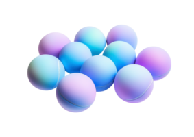 Colorful Spheres with a Metallic Gradient and 3D Effect. Isolated on a Transparent Background png