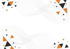 abstract background with triangles and wavy lines on white background vector