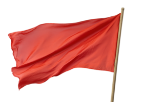 Red Banner Fluttering in the Wind with a Fabric Texture. Isolated on a Transparent Background png