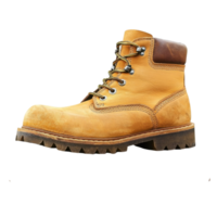 Classic Yellow Work Boot with a Durable Leather Finish. Isolated on a Transparent Background png