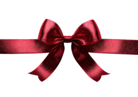 Red Ribbon Bow with a Smooth and Glossy Finish. Isolated on a Transparent Background png