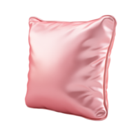Soft Pink Satin Pillow with a Smooth and Shiny Surface. Isolated on a Transparent Background png