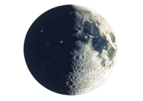 Highly Detailed Full Moon with Visible Craters and Shadows. Isolated on a Transparent Background png