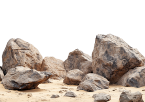 Large Boulder with Smooth and Rough Textures. Isolated on a Transparent Background png