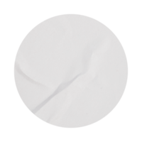 Blank White Copy round crumpled paper emblem mockup promotion sticker label cutout isolated on a transparent background space empty preview tag, label png