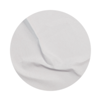 Blank White empty round crumpled paper emblem cutout promotion sticker label space isolated on a transparent background Copy mockup preview tag, label png