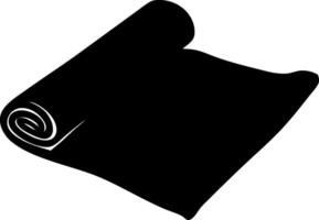 Black Silhouette Of An Unrolled Scroll Or Paper With Curled Edges And Blank Space For Text And Design Elements vector
