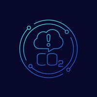 high carbon emissions icon in linear design vector