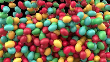 Bright Colored Easter Egg Animated Transition from top than explode With Alpha Channel video