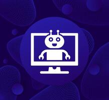 AI Assistant icon with a robot, vector