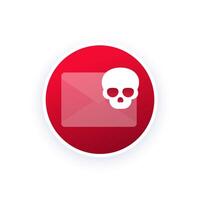 email with virus icon, malware or phishing, mail spam vector