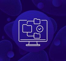Version control, computer software line icon vector