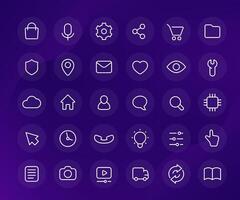 line icons for ui, apps or web, basic simple design vector