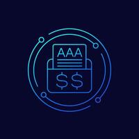 credit rating icon in linear design vector