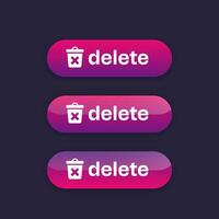 delete buttons for web and ui, vector