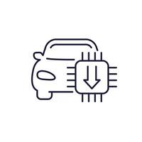 car firmware update line icon vector