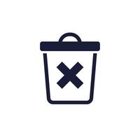 delete icon with a trash bin vector