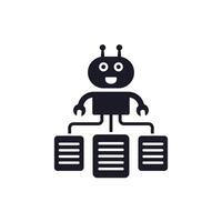 automated document management, business automation icon on white vector