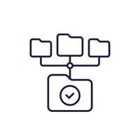 Version control line icon with folders vector