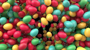 Bright Colored Easter Egg Animated Transition from edges in than blow away With Alpha Channel video