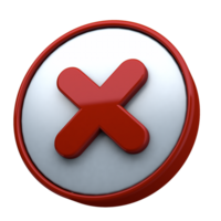 Right 3D Red Cross Icon Perfect for Error and Cancellation png