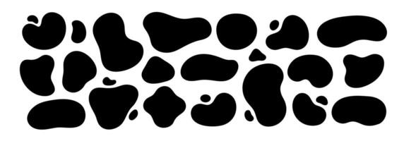 Abstract organic shapes set. Liquid organic blobs. Curve fluid shapes. Abstract liquid bubbles. Wavy different forms. Soft round pattern background. Round irregular forms vector