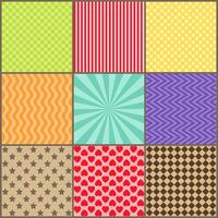 Set of nine simple geometric patterns vector