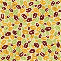 Seamless pattern with coffee beans and grunge background vector