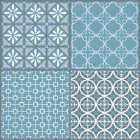 Set of four seamless geometric pattern vector