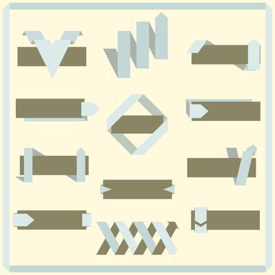Set of retro ribbons, banners and labels
