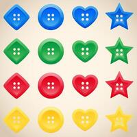 Set of buttons in different colors vector