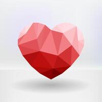 Abstract geometric heart-shaped banner with copyspace vector