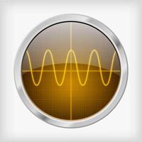 Realistic oscilloscope with glowing ekran vector