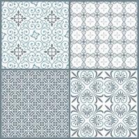 Set of four vintage decorative symmetric seamless patterns vector