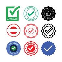 Diverse Approved Check Mark Icon Set For Quality Assurance And Verification vector