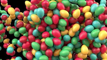 Bright Colored Easter Egg Animated Transition from side than explode With Alpha Channel video