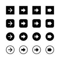Black And White Arrow Icon Set For Navigation And User Interface Design vector