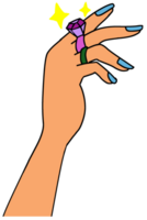 A hand with a ring on it png