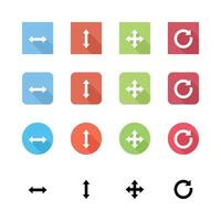 Collection Of Colorful Flat Style Arrow Icons For Navigation And Ui Design vector