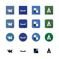 Abstract Icon Set Featuring Modern Flat Design With Long Shadows And Shape Variation vector