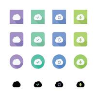 Cloud Computing Vectors Icons Set In Various Colors And Styles On White Background