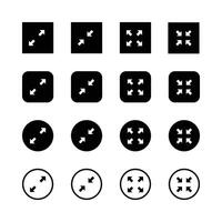 Collection Of Expand And Compress Arrow Icons With Multiple Shapes And Styles vector