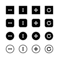 Navigation Control Ui Icon Set With Arrows And Reload For Mobile And Web vector