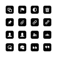Black And White User Interface Icon Set For Web And Mobile Design vector