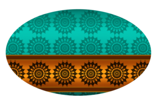 A circular pattern with a blue and orange design png