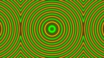 Green and Orange Glowing Curly Pattern Background VJ Loop in 4K video
