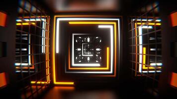 Orange et blanc différent néon ligne tunnel Contexte vj boucle dans 4k video
